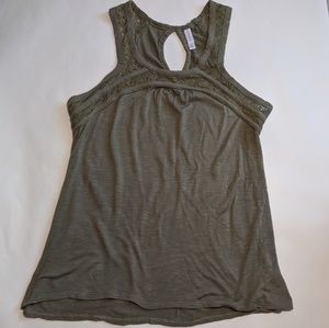 Flowy Crochet Lace Keyhole Tank Top